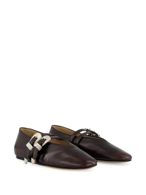 Le Monde Beryl Claudia leather ballet flats - Brown