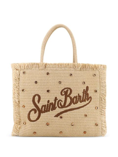 MC2 Saint Barth crystal-embellished frayed tote bag - Neutrals - zdjęcie produktu nr 1