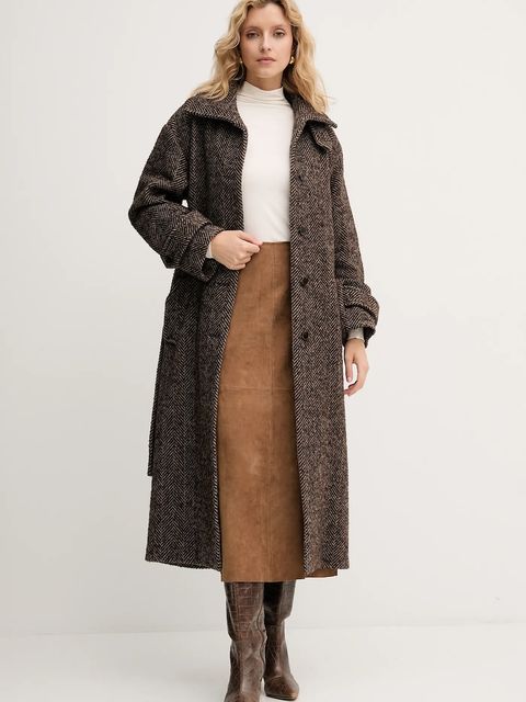 Marella longsleeve Emme by Marella kolor beżowy z golfem 2525946031200