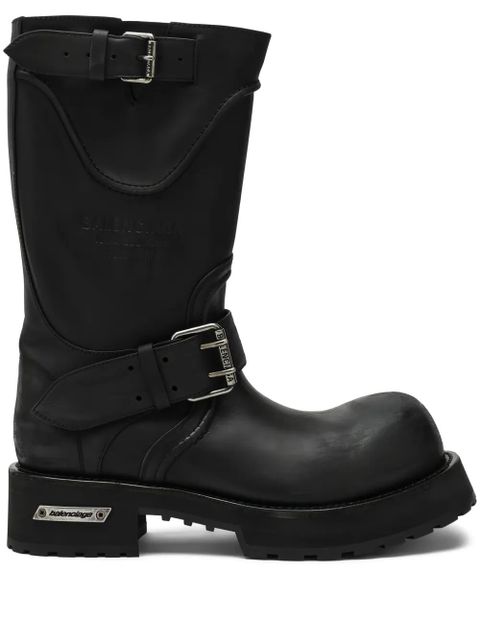 Balenciaga Hourglass crocodile-effect wallet - Black