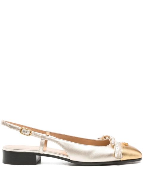 Valentino Garavani bow-detailing slingback ballet flats - Silver - zdjęcie produktu nr 1