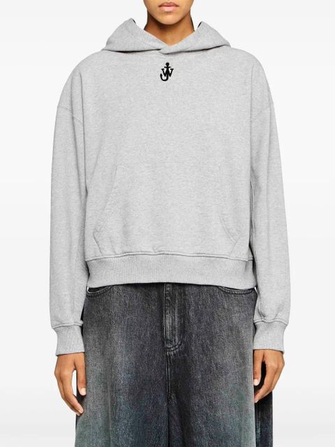 JW Anderson anchor-embroidered hoodie - Grey