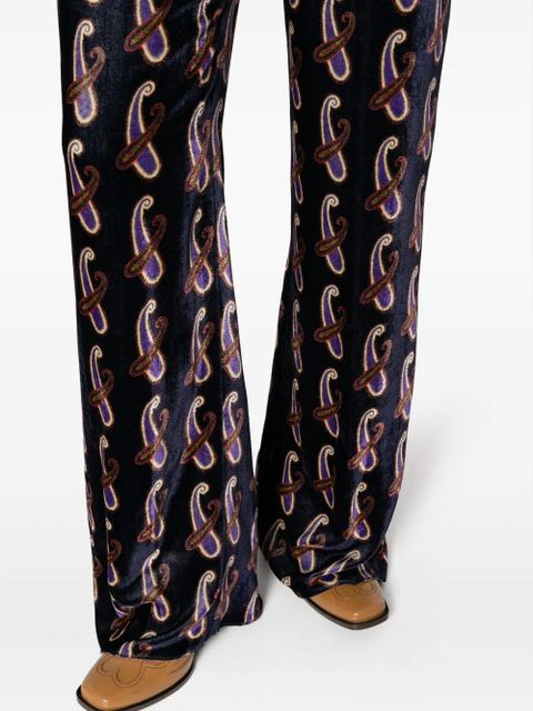 ETRO patterned-jacquard velvet trousers - Blue - zdjęcie produktu nr 2