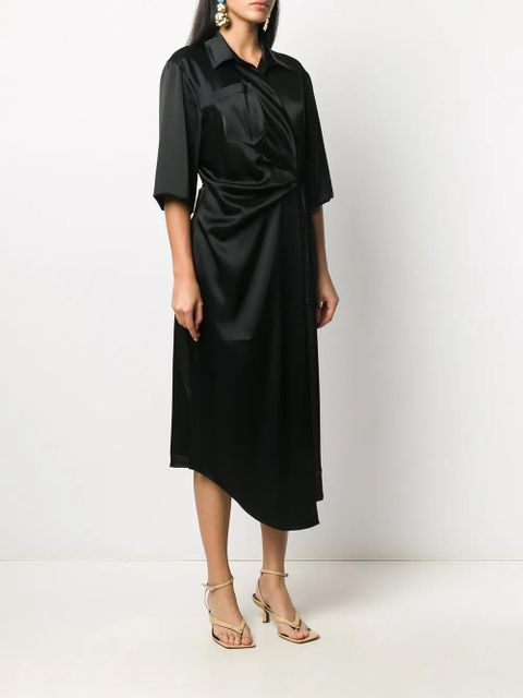 Nanushka satin wrap dress - Black