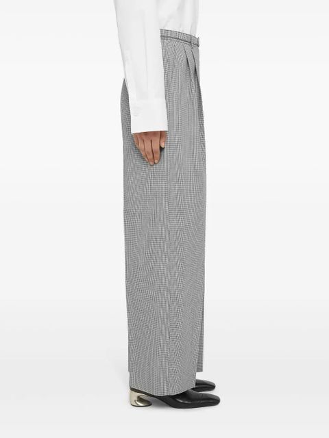 Jil Sander checked virgin-wool palazzo pants - Grey