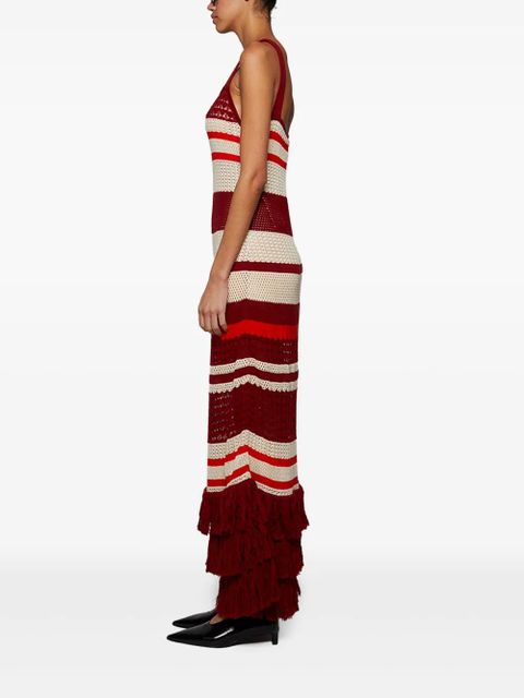 Johanna Ortiz striped midi dress - Red