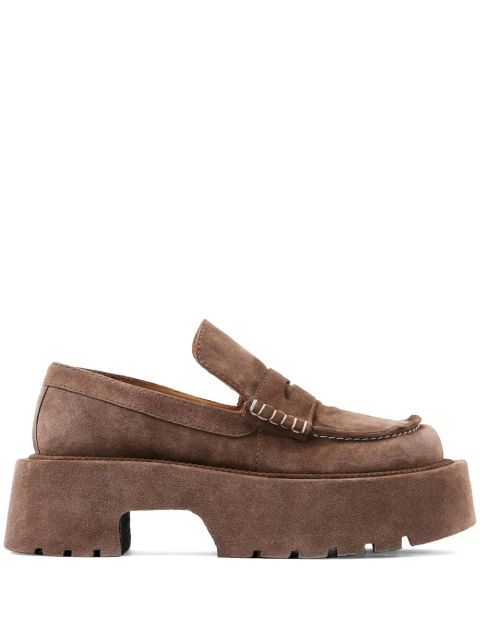 JW Anderson 50mm leather platform loafers - Brown