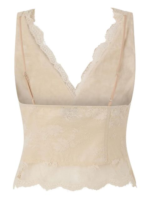PINKO lace V-neck top - Neutrals - zdjęcie produktu nr 2