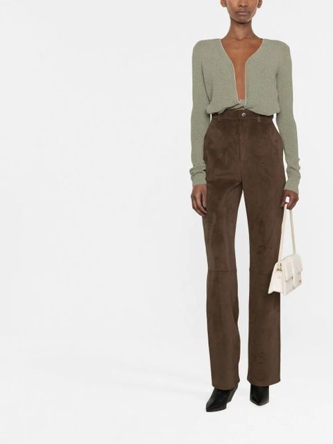 Nanushka faux-suede straight-leg trousers - Brown - zdjęcie produktu nr 2