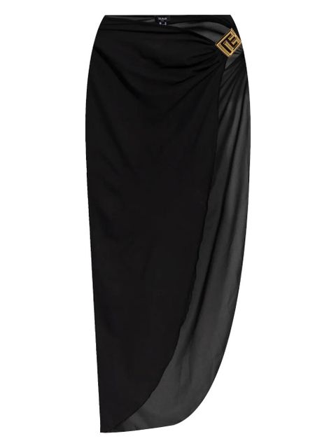 Balmain draped style beach cover-up - Black - zdjęcie produktu nr 1