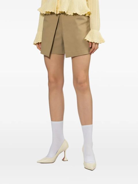 Self-Portrait gaberdine skorts - Neutrals