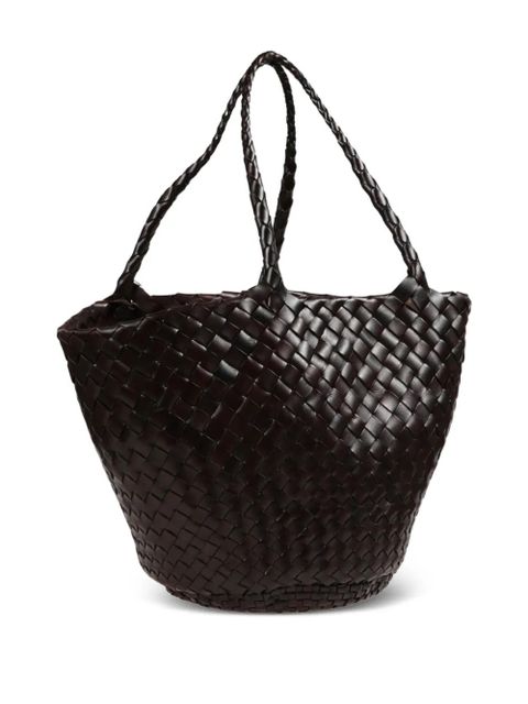 DRAGON DIFFUSION Egola woven top handle tote bag - Brown