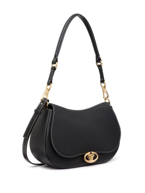 Valentino Garavani medium Ohval leather shoulder bag - Black