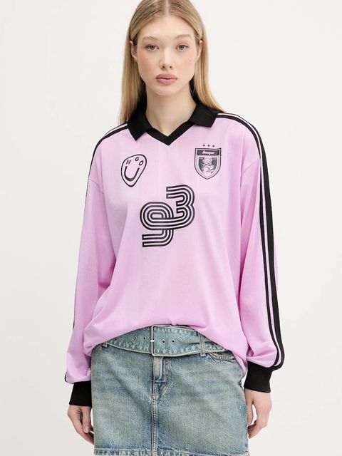 Hugo Blue bluza damska kolor różowy z nadrukiem 50542303 - zdjęcie produktu nr 1