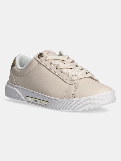 Tommy Hilfiger sneakersy skórzane CHIC COURT SNEAKER kolor beżowy FW0FW08382 - zdjęcie produktu nr 1
