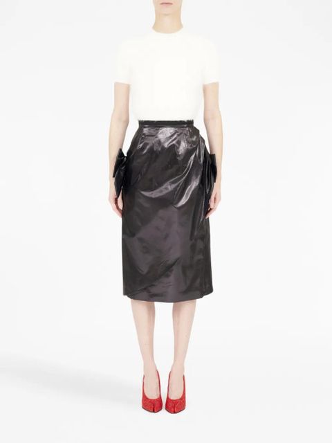 Maison Margiela bow-detail asymmetric midi skirt - Black - zdjęcie produktu nr 2