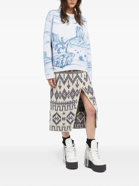 Alanui Silent Rider wool sweater - Blue