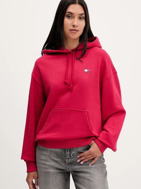 Tommy Jeans bluza bawełniana damska kolor różowy z kapturem DW0DW19414 - zdjęcie produktu nr 1
