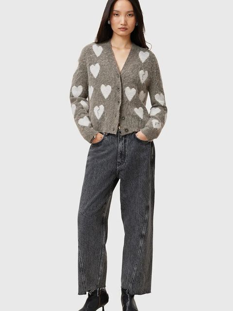 AllSaints kardigan wełniany AMORA damski kolor szary W042KC