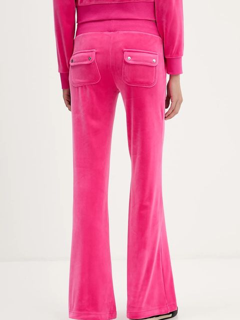 Juicy Couture spodnie dresowe welurowe Layla damskie kolor różowy gładkie JCSEBJ001 - zdjęcie produktu nr 2