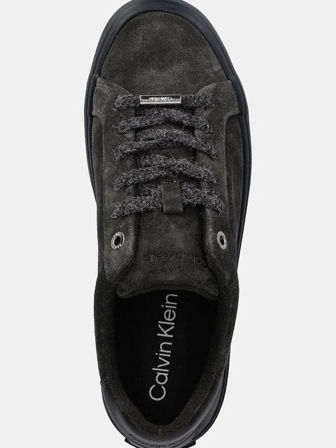 Calvin Klein sneakersy zamszowe LACE-UP SNEAKER SUEDE/WL CK damskie kolor zielony HW0HW02679