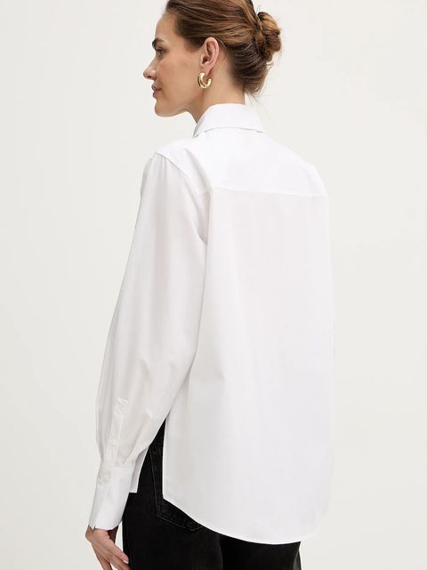 Karl Lagerfeld koszula bawełniana damska kolor biały regular z kołnierzykiem klasycznym B1W11012