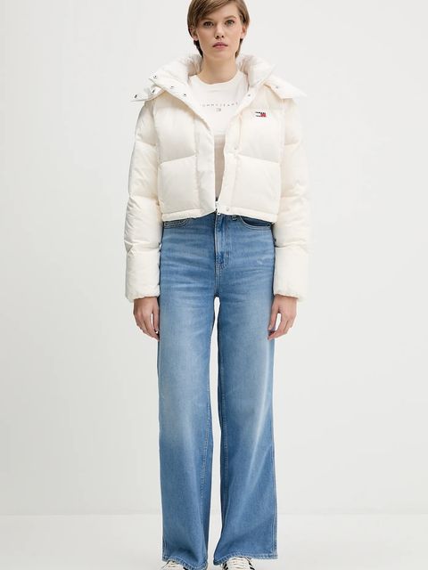 Tommy Jeans kurtka puchowa kolor beżowy zimowa oversize DW0DW21624 - zdjęcie produktu nr 2