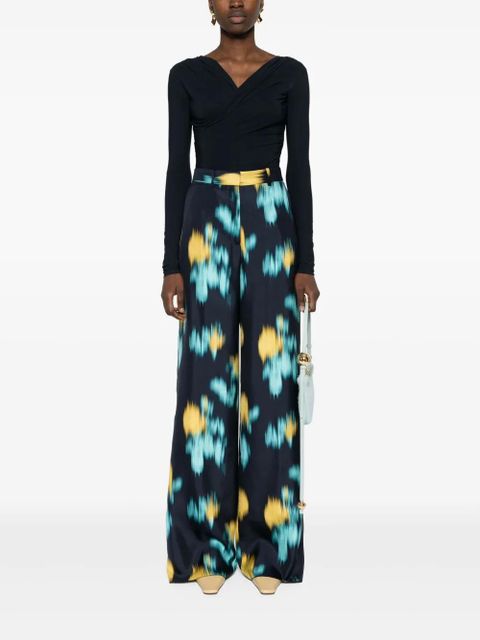 Lanvin abstract-print wide-leg trousers - Blue - zdjęcie produktu nr 2