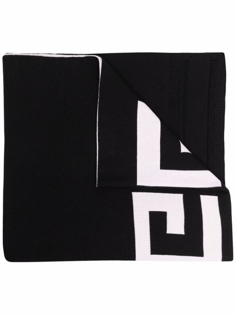 Givenchy intarsia-knit logo wool scarf - Black - zdjęcie produktu nr 1