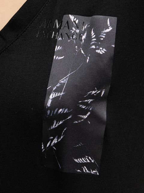 Armani Exchange t-shirt bawełniany damski kolor czarny XW001358 AF10356