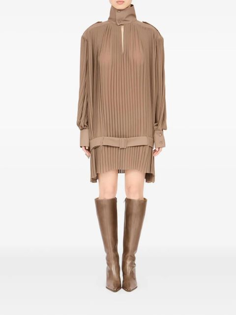 MM6 Maison Margiela pleated high-neck dress - Neutrals