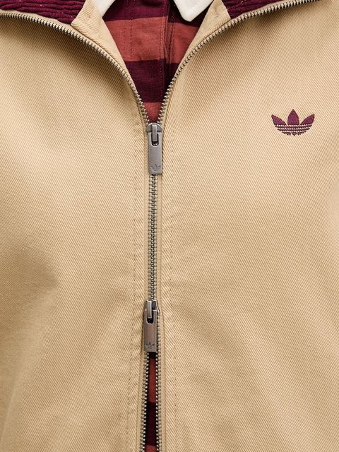 adidas Originals kurtka bawełniana kolor beżowy przejściowa KF2312