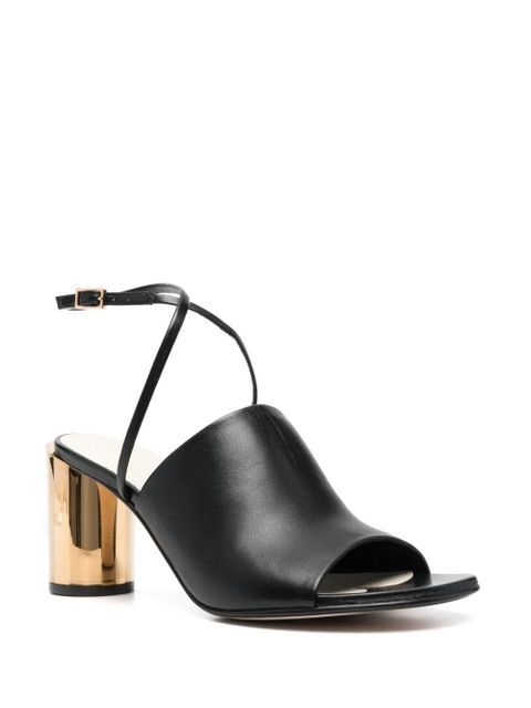 Lanvin metallic-heel 75mm leather sandals - Black - zdjęcie produktu nr 2
