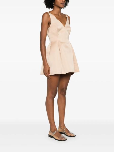 Marni duchess satin mini dress - Neutrals