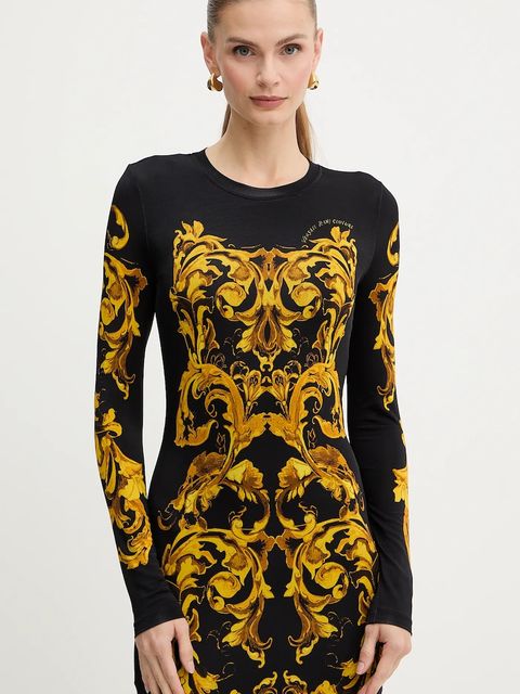 Versace Jeans Couture sukienka kolor czarny mini dopasowana 79HAO9P0 JS524