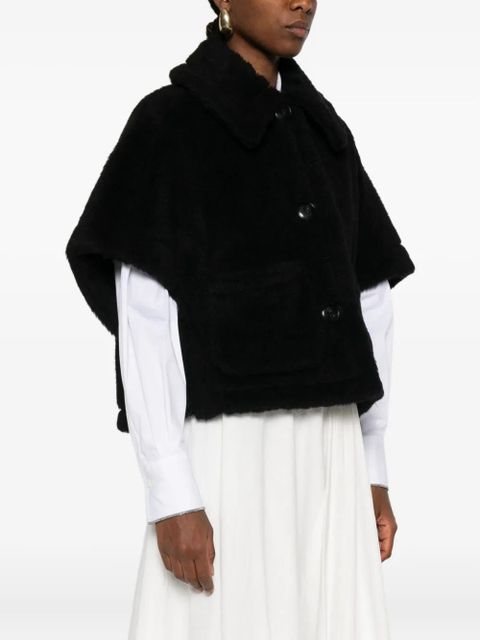 Max Mara teddy three-button cape - Black