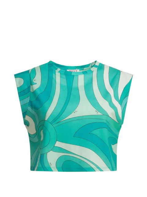 PUCCI Marmo-print cropped top - Green - zdjęcie produktu nr 1