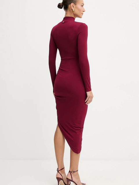 Silvian Heach sukienka KIRUNDO kolor bordowy maxi dopasowana GPA25357VE