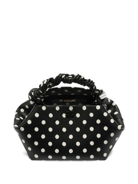 GANNI small Bou polka-dot tote bag - Black