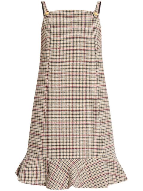 GANNI sleeveless checked minidress - Neutrals - zdjęcie produktu nr 1