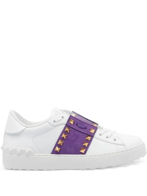 Valentino Garavani Rockstud Untitled suede-panel sneakers - White - zdjęcie produktu nr 1