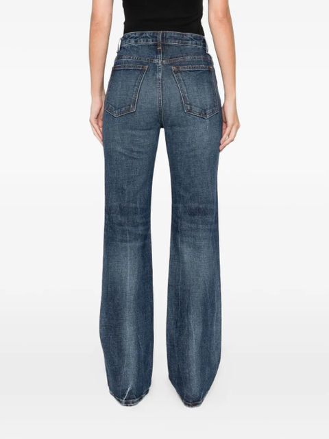 KHAITE Danielle high-rise straight-leg cotton jeans - Blue - zdjęcie produktu nr 2