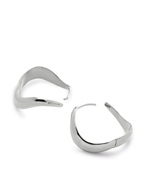 Monica Vinader medium Swirl hoop earrings - Silver