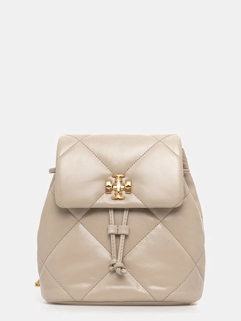 Tory Burch plecak skórzany Kira Diamond damski kolor beżowy mały gładki 170485-250 - zdjęcie produktu nr 1