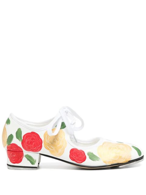 Comme Des Garçons floral-print pumps - White - zdjęcie produktu nr 1