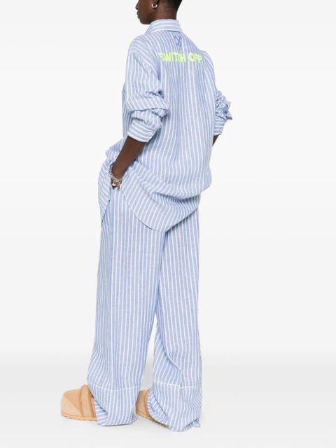 Off-White striped shirt dress - Blue