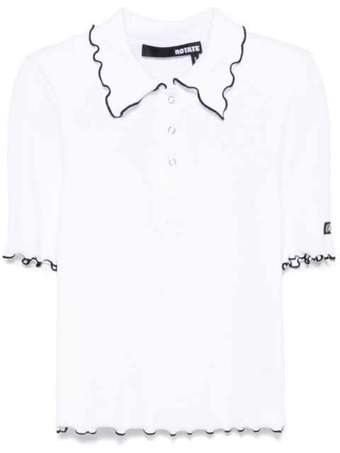 ROTATE BIRGER CHRISTENSEN ribbed polo top - White