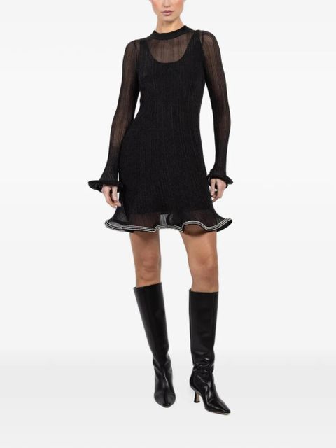 Simkhai ruffled long-sleeve mini dress - Black - zdjęcie produktu nr 2