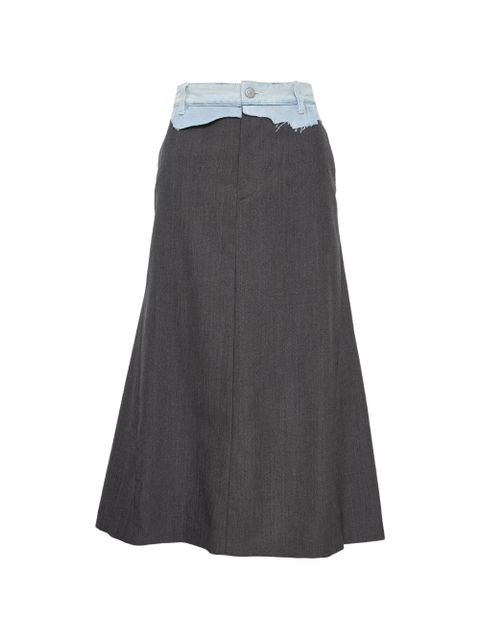 MM6 Maison Margiela tailoring long wool skirt - Grey - zdjęcie produktu nr 1