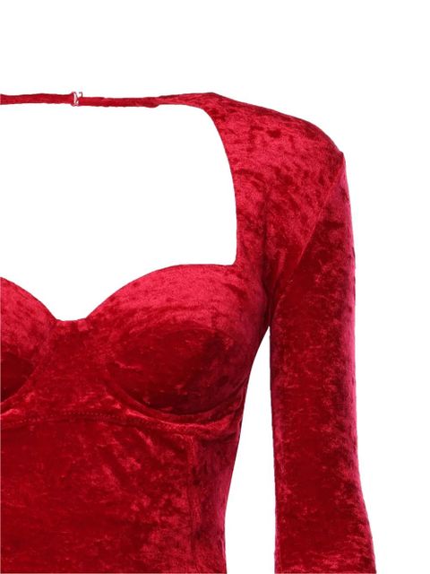 Balenciaga sweetheart long-sleeve maxi dress - Red